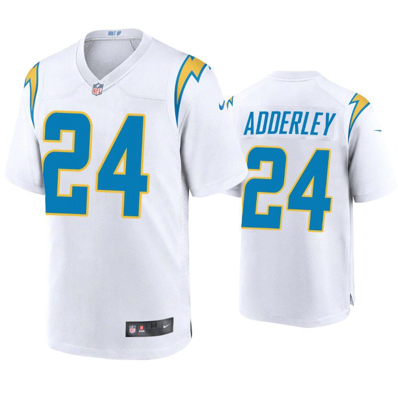 Men Los Angeles Chargers #24 Nasir Adderley Nike White Game NFL Jersey